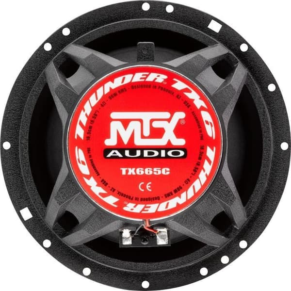 MTX TX665C Koaxial bilhögtalare 16,5 cm 2-vägs 90W RMS 4 Aluminiumchassi Neodymdiskanter silk dome Cellulosamassamembran