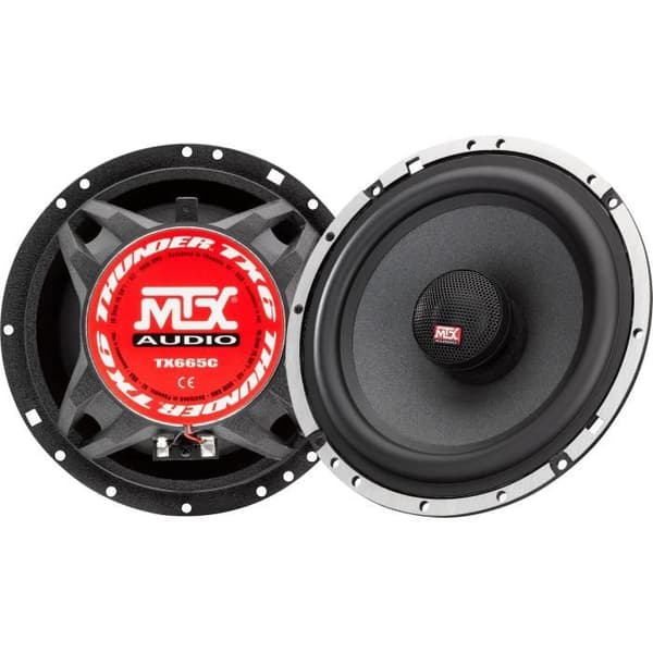 MTX TX665C Koaxial bilhögtalare 16,5 cm 2-vägs 90W RMS 4 Aluminiumchassi Neodymdiskanter silk dome Cellulosamassamembran