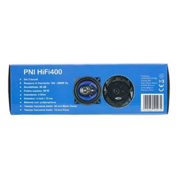 PNI koaxial bilhögtalare HIFI400 80W 4 Ohm 10 cm 3 hästkrafter Injektionskärna med 100 mm diameter