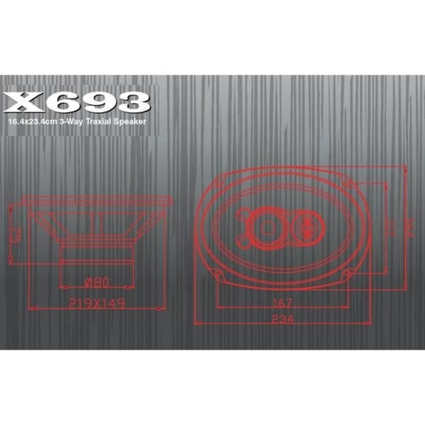 Excalibur högtalare X693trevägs triaxial 500 Watt svart