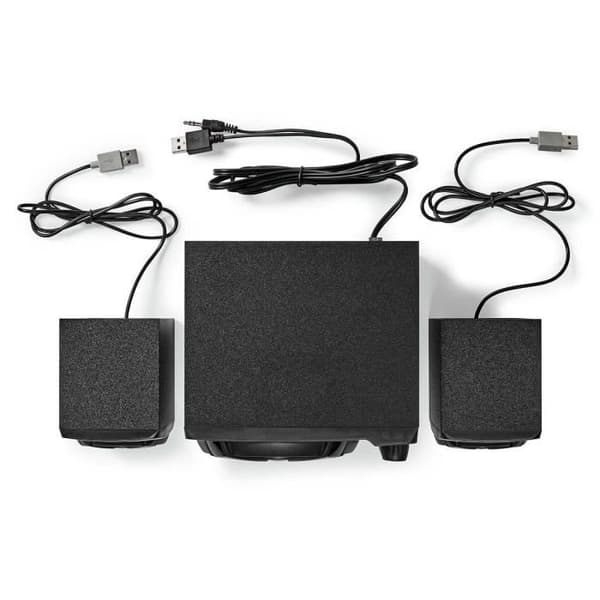 Spelkonsol Högtalare - NEDIS - GSPR31021BK - 2.1 Kanaler - USB - Flerfärgade LED-lampor