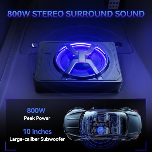 Bil Subwoofer Forstærker, 10 Tommer Størrelse, 800W Effekt