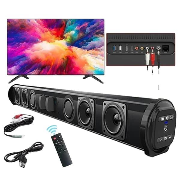 Langaton Bluetooth-soundbar, 2.0 kanavaa, FM-taajuus 87.5-108, kompakti muotoilu,musta
