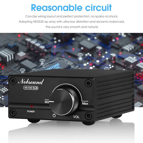Subwooferförstärkare, 100W maximal effekt, klass D-förstärkning