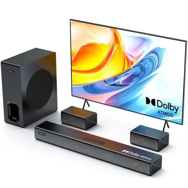 Soundbar-system, 450 watt output, Bluetooth 5.3 forbindelse, 6,5 tommer subwoofer,Hiwill A51 pro