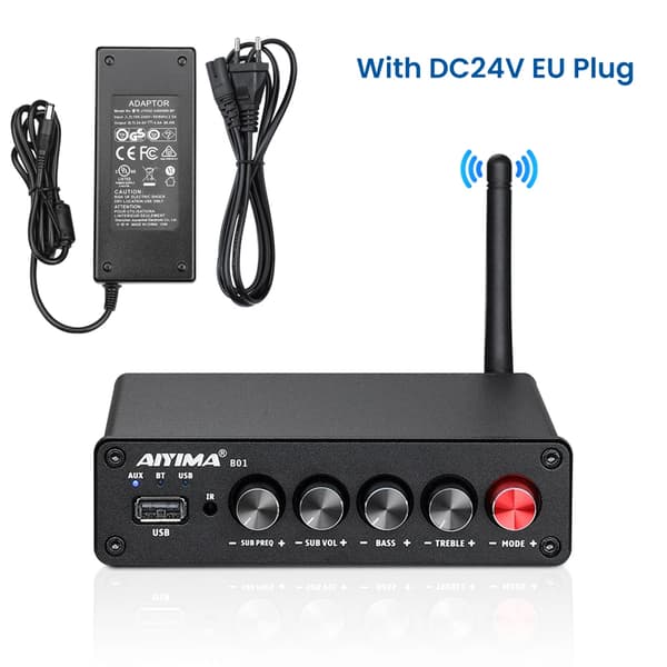 Bluetooth Effektförstärkare, 50Wx2 + 100W Utgång, 2.1 Kanal System,B01 EU