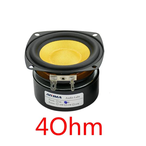 Bærbare højttalere, 3 tommer glasfiber mellemtoner, 25W bas højttaler, Firkantet 4Ohm 25W