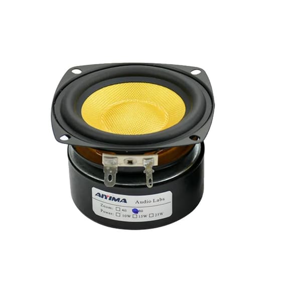 Bærbare højttalere, 3 tommer glasfiber mellemtoner, 25W bas højttaler, Firkantet 4Ohm 25W