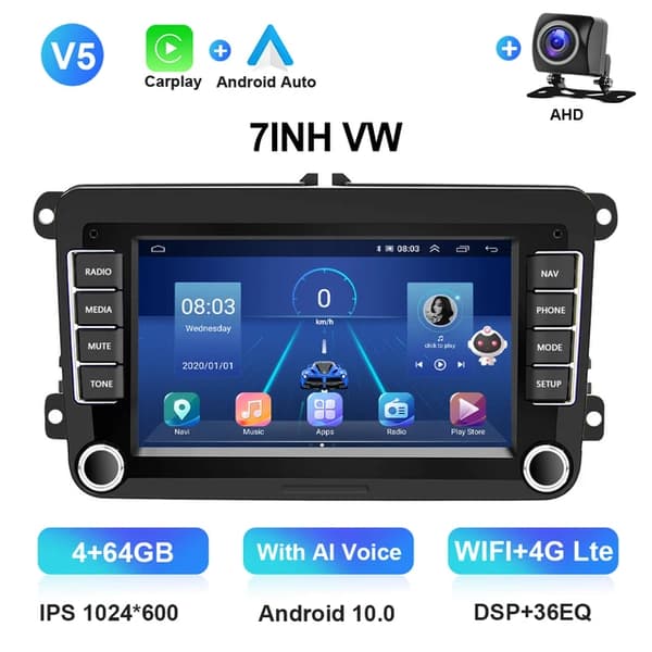 Bil Multimedia Spelare, Android 11, Carplay, V5 4 64Carplay AHD