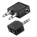 Miniatyrbild 1 av 4: Kit Audio Flygplansadapter Ljudkontakt 3.5mm och Dubbeluttag 3.5mm Akashi Svart