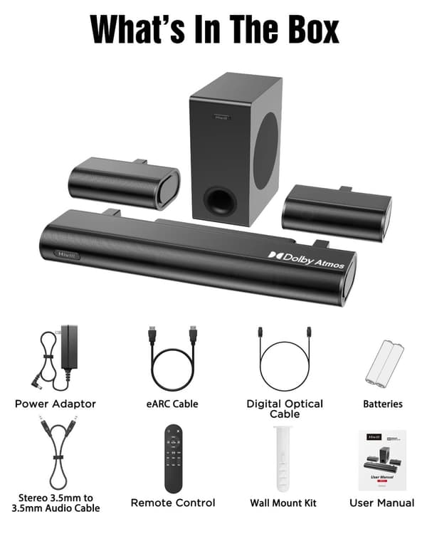 Ljudbar, 300 Watts utgång, Dolby Atmos, Bluetooth 5.3,Hej kommer 41