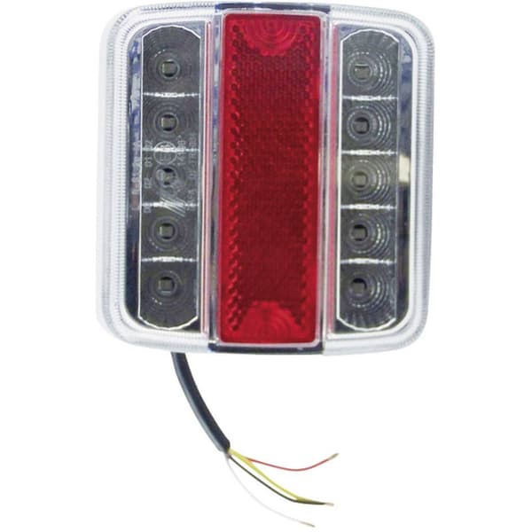 Berger & Schröter Baklykta Blinkers, Bromsljus, Baklampa, Registreringsskyltljus höger 12 V Röd, Silver Klart glas