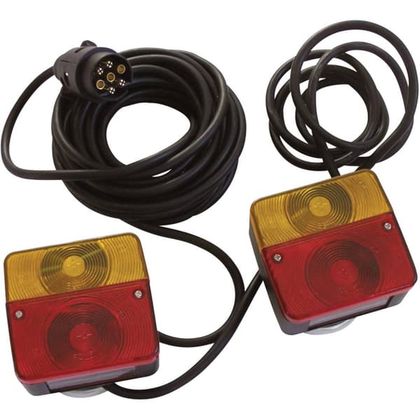 HP Autozubehör Belysningsset 7-polig Blinkers, Bromsljus, Postionsljus bak 12 V inkl. ljusbärare, inkl. magnethållare