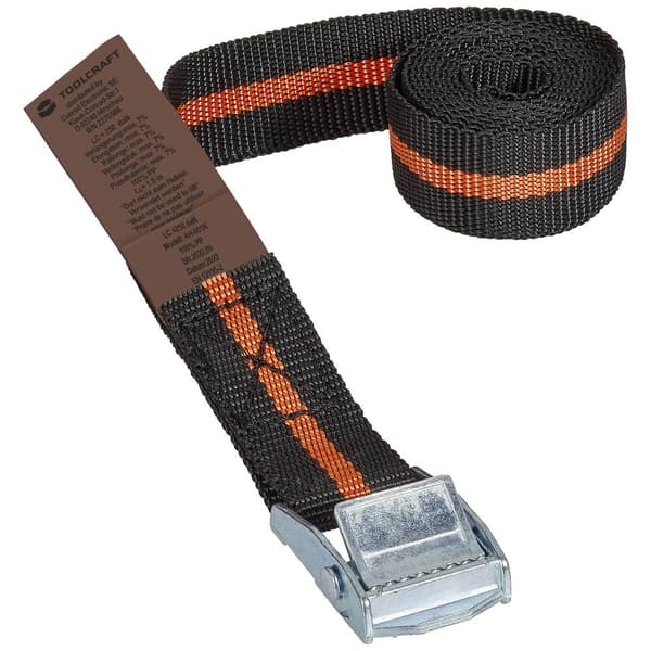 TOOLCRAFT TO-6811758 Kläm-spännband Dragkraft LC Surrning (individuell/direkt)=125 daN (L x B) 1.5 m x 25 mm Spännlås E