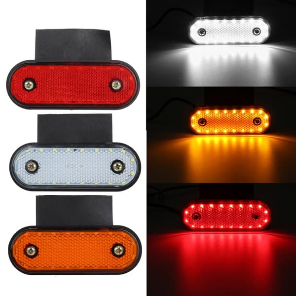 24V 20 LED Oval Side Markør Lys Position Blinklygte Bil Truck Trailer