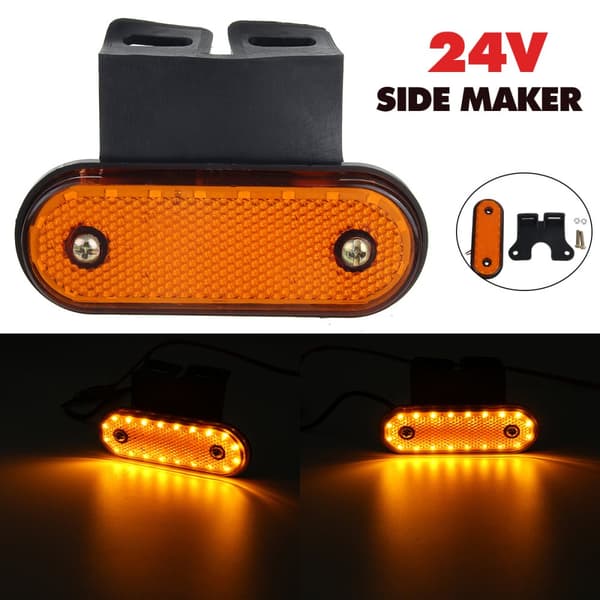 24V 20 LED Oval Side Markør Lys Position Blinklygte Bil Truck Trailer