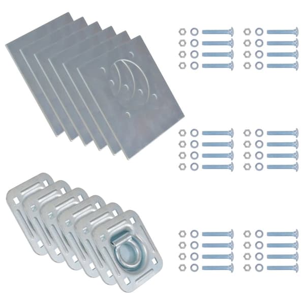 Surringsringe til trailer 6 stk. Galvaniseret stål 2000 kg - Surrering - Surringsringe - Home & Living