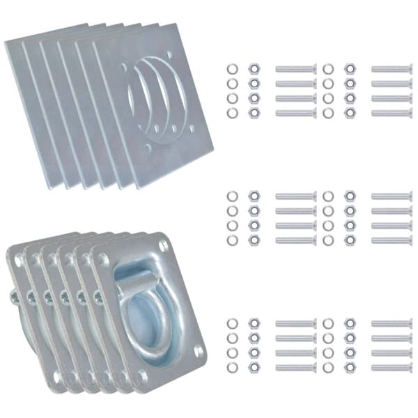 Surringsringe til trailer 6 stk. Galvaniseret stål 2000 kg - Surrering - Surringsringe - Home & Living