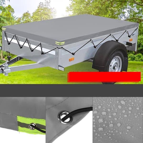 Trailerpresenning flad presenning 260x135x8cm inkl. presenningstov, PVC presenning materiale, trailer presenning presenning til 500kg/750kg trailer.