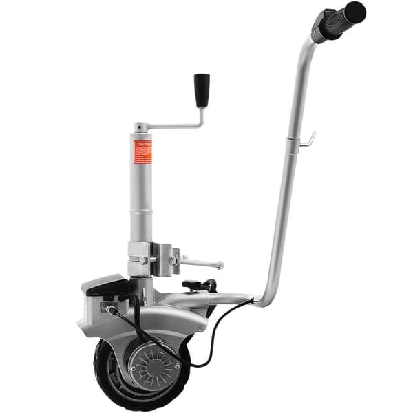 12V Motoriserad Jockeyhjul, 350W Effekt, Max Belastning 5000 lbs, Justerbar Höjd 12,6" - 16,5"