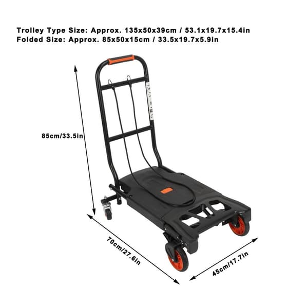 Bärbar Flatbed Trailer, Tungt Kapacitet, Kompakt Fällbar Design, Multifunktionell Användning