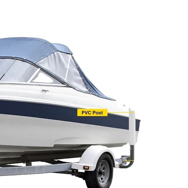 Bådtrailer guide-on'er, stålkonstruktion, PVC-rør dækker., Hvid 60 tommer