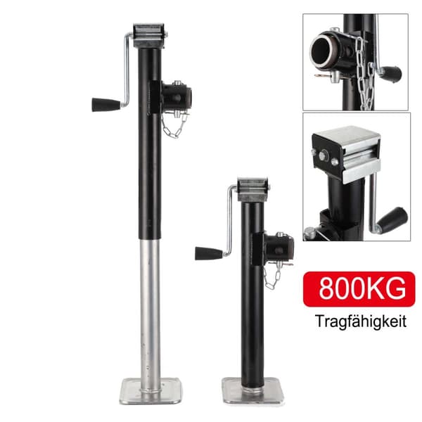 RV Trailer Jack, Belastningsevne 800 kg, Justerbar Højde 53-90 cm, Gussejernsmateriale,sort