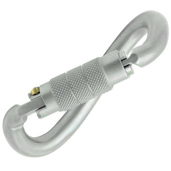 Kong Italy Spiralformet Stål Karabinhage Twist Lock Lunar Hvid