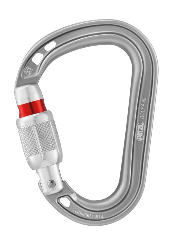 PETZL ROCHA SCREW-LOCK CARBINER, Petzl skruvkarbin Ljusgrå