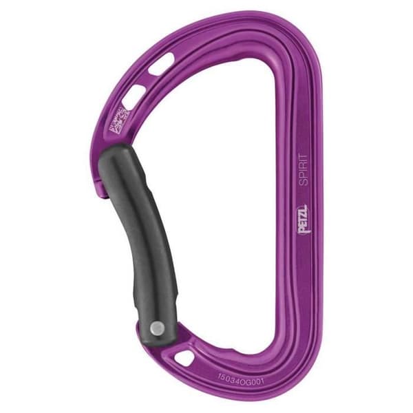 Mousquetong - PETZL - Spirit - Lila - Lätt - 23 kN - Sportklättring