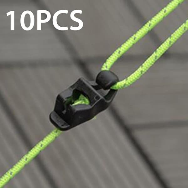 10st Tältrep Spännen Spännare Byte Fixeringsspännen Repjusterare för resor Camping Tält Canopy Picnic Svart