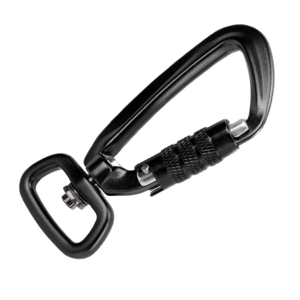 Karbinhake Clip Auto Locking Square Bottom 360 Rotationskrok Tillbehör för Hundkoppel Hängmattor Ryggsäckar Svarta