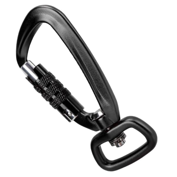 Karbinhake Clip Auto Locking Square Bottom 360 Rotationskrok Tillbehör för Hundkoppel Hängmattor Ryggsäckar Svarta