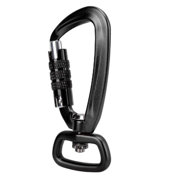 Karbinhake Clip Auto Locking Square Bottom 360 Rotationskrok Tillbehör för Hundkoppel Hängmattor Ryggsäckar Svarta
