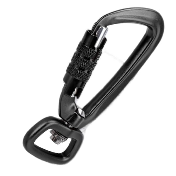 Karbinhake Clip Auto Locking Square Bottom 360 Rotationskrok Tillbehör för Hundkoppel Hängmattor Ryggsäckar Svarta