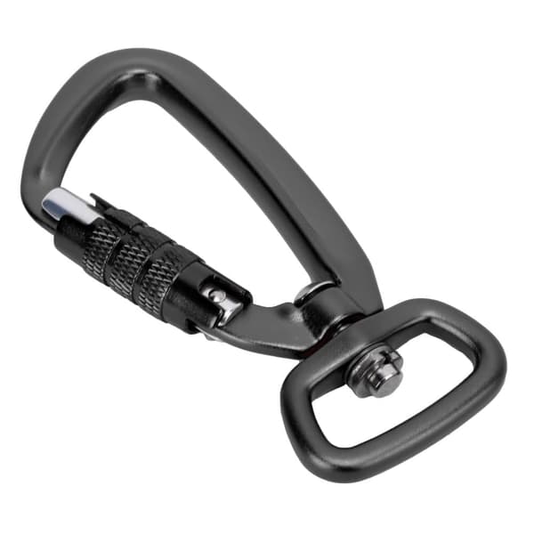 Karbinhake Clip Auto Locking Square Bottom 360 Rotationskrok Tillbehör för Hundkoppel Hängmattor Ryggsäckar Svarta