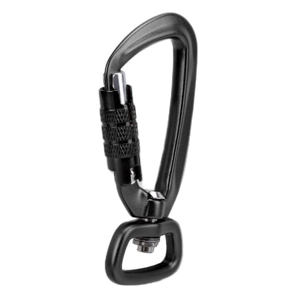 Karbinhake Clip Auto Locking Square Bottom 360 Rotationskrok Tillbehör för Hundkoppel Hängmattor Ryggsäckar Svarta