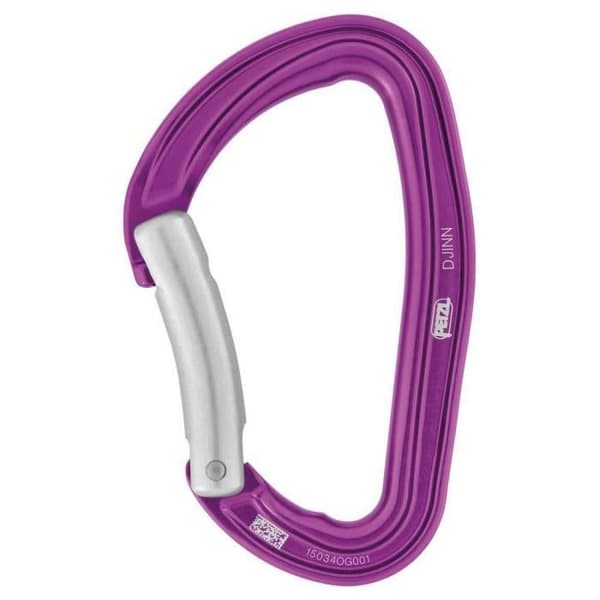 Petzl, Djinn, Robust karbinhake för att klättra på en klippa, Lila, Leva Curva, Vuxen unisex