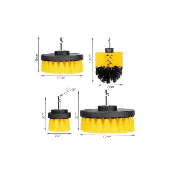 4-PACK Rengöringsborstar med Borrfäste