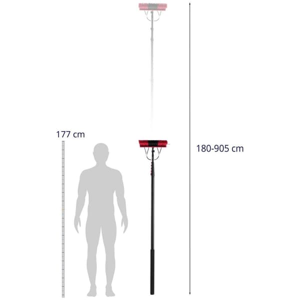 ulsonix Tvättborste med teleskopskaft - Med vattenanslutning - För solceller och fönster - 1800 - 9050 mm
