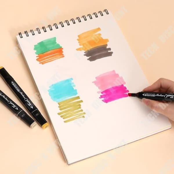 TD® Dubbelhuvuden Marker Pen Set Alkohol Fet Akvarell Penna Målning 80 Neck Marker Pen Portable Set