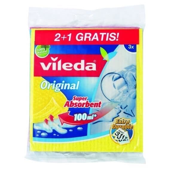 VILEDA SVAMPTYG 3 PER PACK 169743