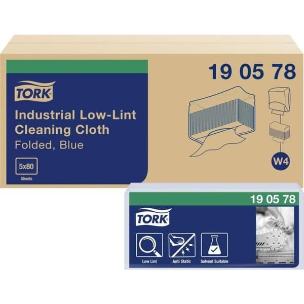 TORK Low Lint Industristäddukar Blå W4 190578