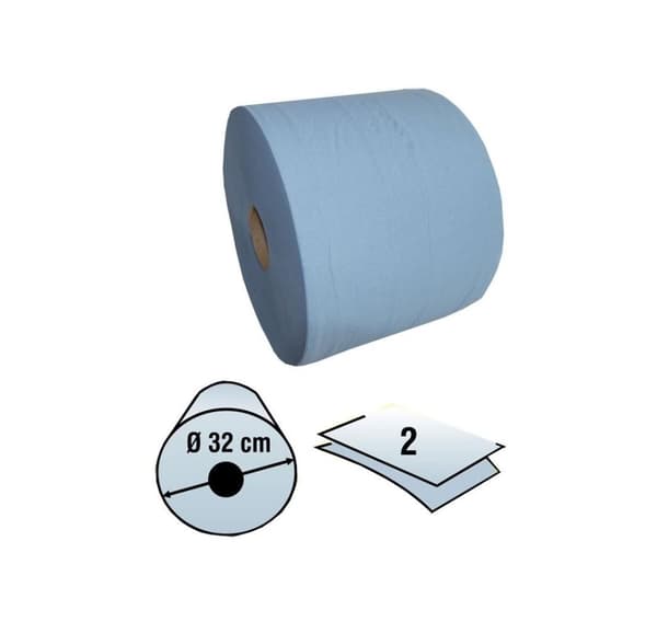 Rullpapir 2-lags 555mx24cm, blått, lofritt