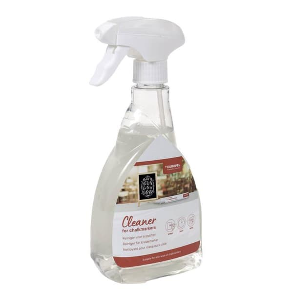 Europel - 356521 - Rengöringsspray för vattenbeständiga kritmarkerare, flaska 500 ml