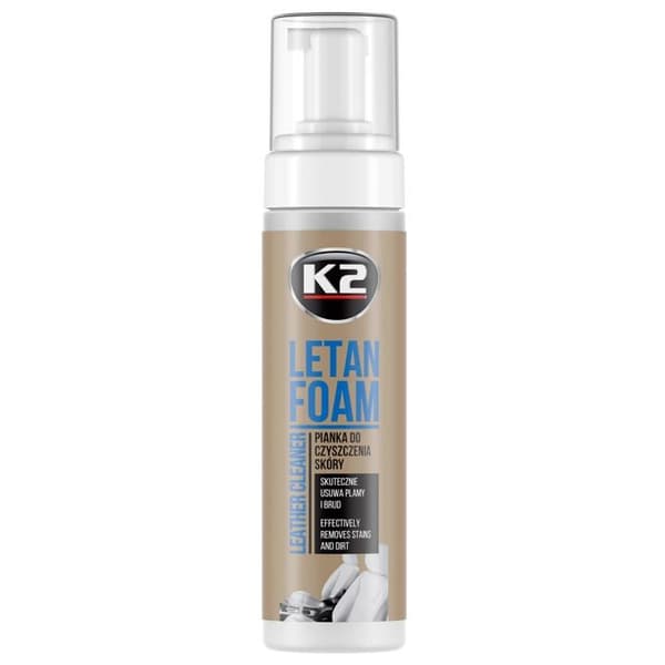 Shampoing nettoyant interiör - inredningsrengöring K2 Skumrengöringsmedel för läder LETAN, 200 ml