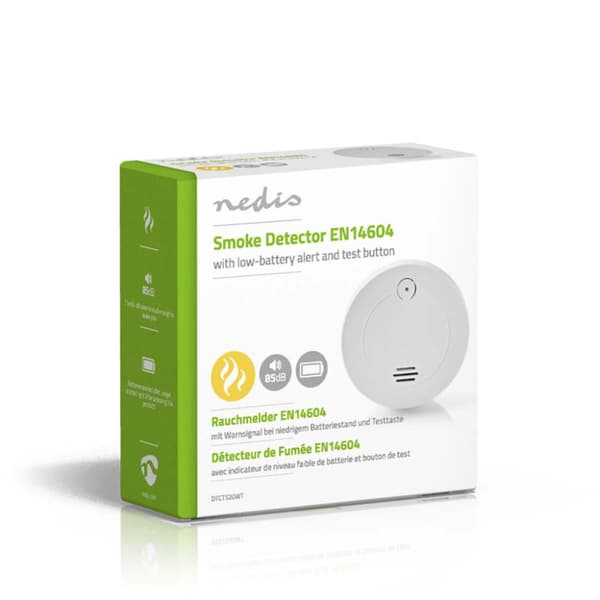 Nedis DTCTS20WT Røgdetektor En14604 batteriindikator