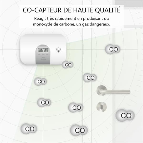 ELRO FC2802 kolmonoxiddetektor - 10 års sensor - EN50291-kompatibel