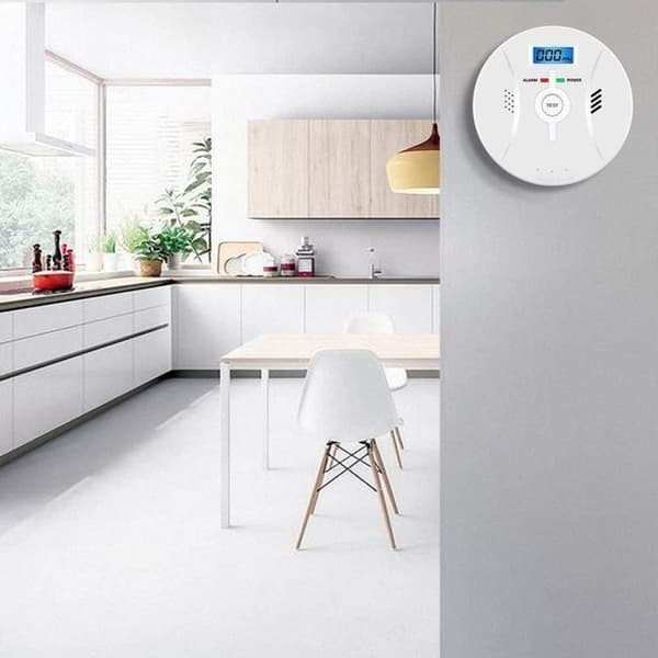 Lollanda Kolmonoxidlarm med LCD-display – högkänslig, 85 dB högljudd varning, batteridriven CO-gasdetektor