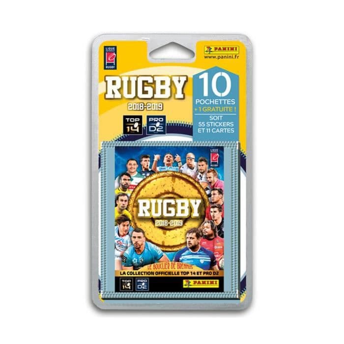 RUGBY 2018 klistermärken - Blister med 10 fickor + 1 gratis ficka